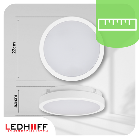 Plafon LED Lampa sufitowa 22cm 3 barwy światła IP65 biała