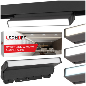 Lampa liniowa LED do szyny magnetycznej M20 12W 22cm ruchoma czarna 3 BARWY ŚWIATŁA