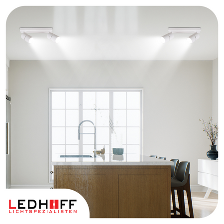 Kinkiet sufitowy podwójny SPOT GU10 biały srebrny