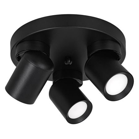 Kinkiet sufitowy okrągły potrójny Spot GU10 czarny
