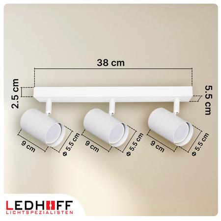 Lampa sufitowa Kinkiet potrójny GU10 biały LINEA