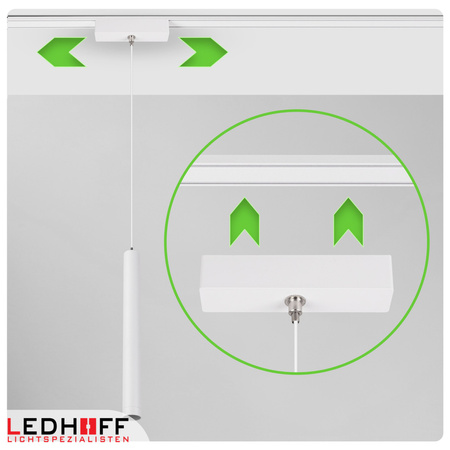 Oświetlenie szynowe magnetyczne ZESTAW 2x listwa 1m + 5x lampa wisząca TUBA LED biała