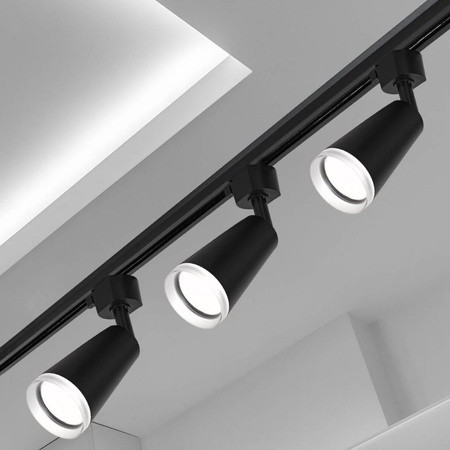 Oświetlenie szynowe czarne 8x lampa GU10 + szyna 4m