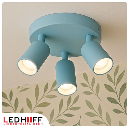 Lampa sufitowa do pokoju dziecka Kinkiet potrójny GU10 niebieski LUMIO