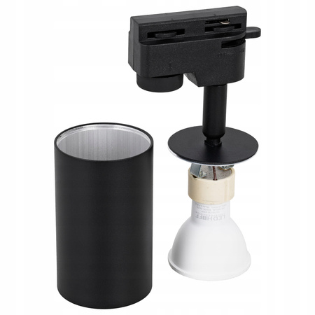 Oświetlenie szynowe czarne 4x lampa GU10 + 2x szyna 1m