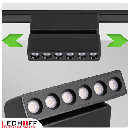 Lampa LED reflektor do szyny magnetycznej 6W punktowa CZARNA 4000K oprawa regulowana