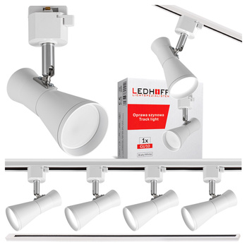 Oświetlenie szynowe białe reflektor GU10 x4 szyna 2m