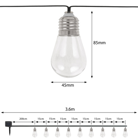 Girlanda solarna 10x LED