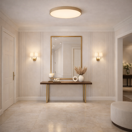 Plafon sufitowy LED beżowy 60cm - wysoka wydajność świetlna 100lm/W