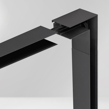 Łącznik poziomy do szyny magnetycznej M20 złączka zasilająca kątowa czarna