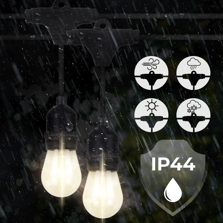 Girlanda ogrodowa łańcuch świetlny 20m + 15x żarówka LED Lampki do ogrodu