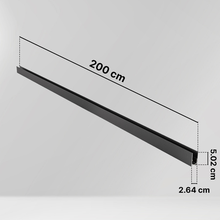 Szyna oświetleniowa LED natynkowa szynoprzewód magnetyczny 2m CZARNA 200cm M20