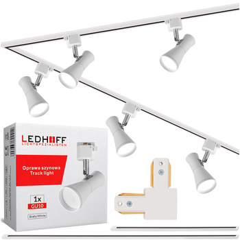 Oświetlenie szynowe białe reflektor GU10 x5 szyna 3m