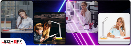 Lampka biurkowa LED do gamingu biała 5W + światło RGB