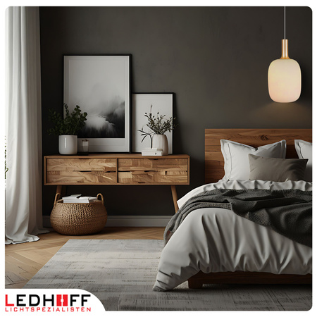 Lampa wisząca biały klosz szklany E27 do salonu czarna złota NOWOCZESNA