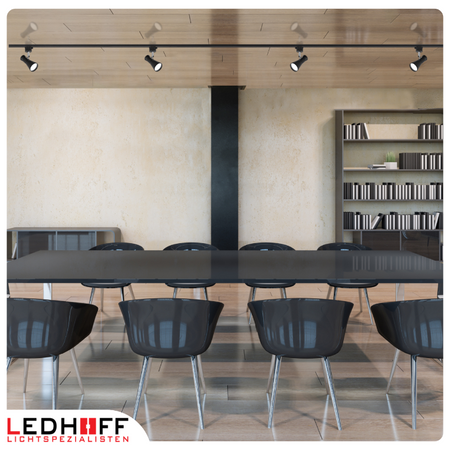 Oświetlenie szynowe czarne reflektor GU10 x3 szyna 1m