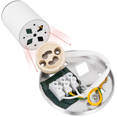 Oprawa sufitowa natynkowa Tuba GU10 okrągła biało-czarna