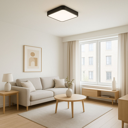 Plafon sufitowy LED czarny 40x40cm