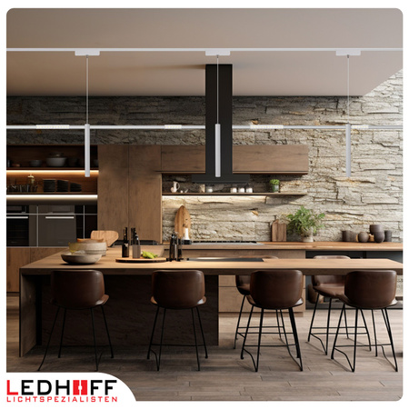 Oświetlenie szynowe magnetyczne ZESTAW 2x listwa 1m + 5x lampa wisząca TUBA LED biała