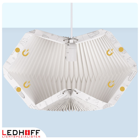 Lampa wisząca kula biała papierowa E27 do pokoju dziecka ZWIERZĘTA