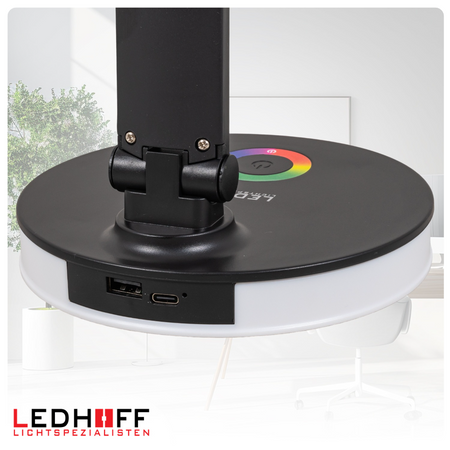 Lampka biurkowa LED do gamingu czarna 5W + światło RGB