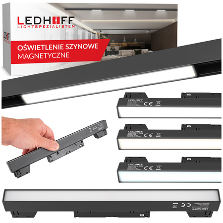 Lampa liniowa LED do szyny magnetycznej M20 12W 30cm czarna 3 BARWY ŚWIATŁA