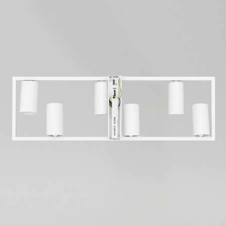 Kinkiet sufitowy Lampa 6x GU10 SPOT biały duży prostokąt QUADRO