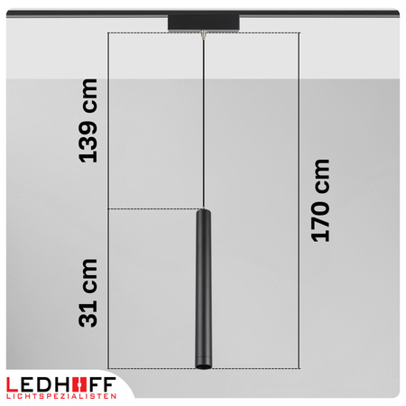 Lampa wisząca LED do szyny magnetycznej 6W punktowa CZARNA 4000K oprawa TUBA