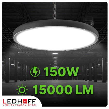 Lampa przemysłowa LED HighBay UFO 150W 3 barwy światła na magazyn halę