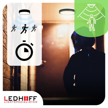 Plafon LED z CZUJNIKIEM RUCHU Lampa sufitowa 22cm ZEWNĘTRZNA