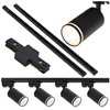 Oświetlenie szynowe czarne 4x lampa GU10 + 2x szyna 1m