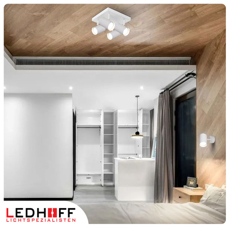 Lampa sufitowa Kinkiet poczwórny kwadrat GU10 biały LINEA