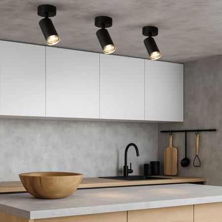 Kinkiet sufitowy pojedynczy SPOT GU10 czarny wodoodporny