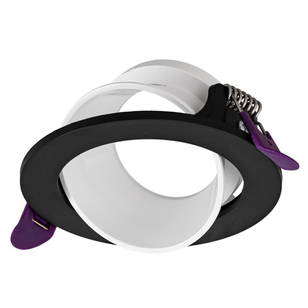 3x Oprawa halogenowa sufitowa podtynkowa GU10 czarno-biała RUCHOMA