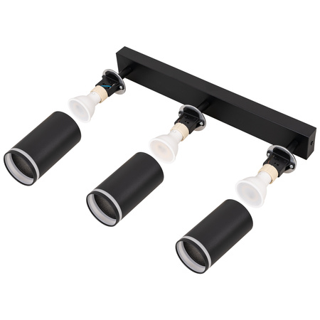 Kinkiet sufitowy potrójny Spot GU10 czarny