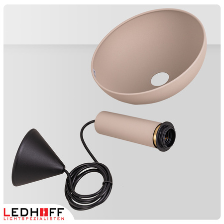 Lampa wisząca beżowa złota E27 nad stół NOWOCZESNA