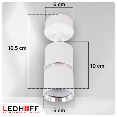 Kinkiet sufitowy pojedynczy SPOT GU10 biały srebrny