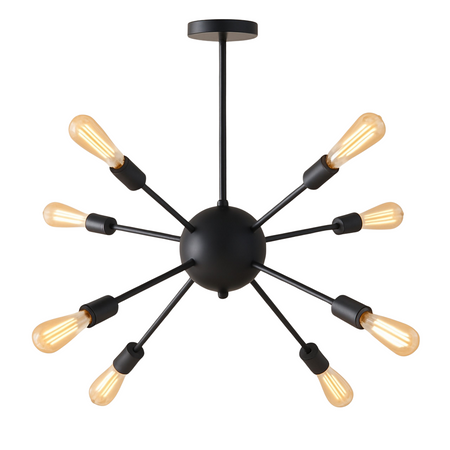 Lampa sufitowa Loft SPUTNIK 8x E27 czarna Industrialna Nowoczesny DESIGN