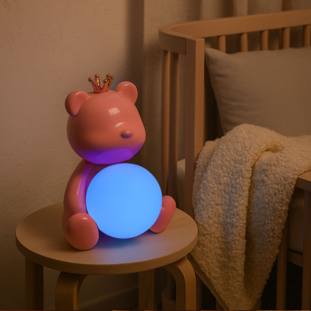 Lampka nocna LED dla dzieci MIŚ wielokolorowe światło RGB