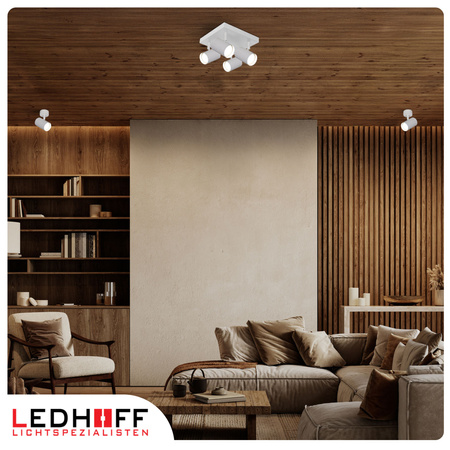 Lampa sufitowa Kinkiet poczwórny kwadrat GU10 biały LINEA