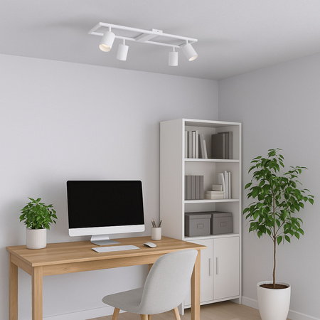 Kinkiet sufitowy Lampa 4x GU10 SPOT biały duży prostokąt QUADRO