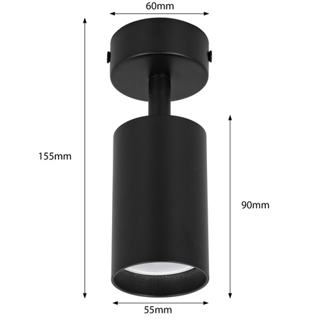Kinkiet sufitowy pojedynczy Spot GU10 czarny