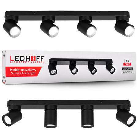 Kinkiet sufitowy poczwórny Spot GU10 czarny