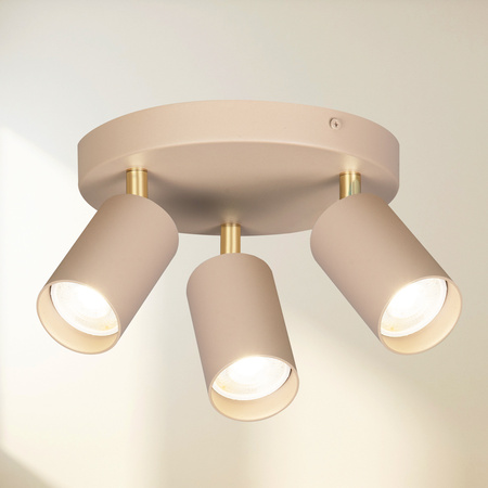 Lampa sufitowa Kinkiet potrójny GU10 beżowy kaszmirowy LUMIO