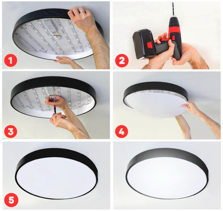 Plafon LED z PILOTEM Lampa sufitowa ŚCIEMNIANA 60cm