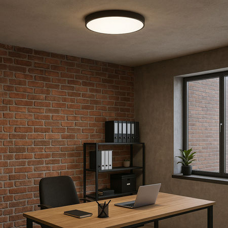 Plafon sufitowy LED czarny 50cm - wysoka wydajność świetlna 100lm/W