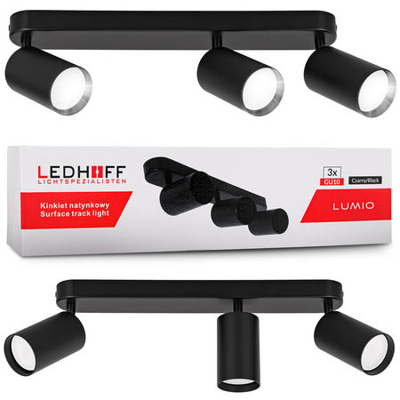 Kinkiet sufitowy potrójny Spot GU10 czarny