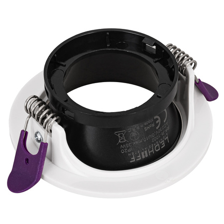 3x Oprawa halogenowa sufitowa podtynkowa GU10 biało-czarna RUCHOMA