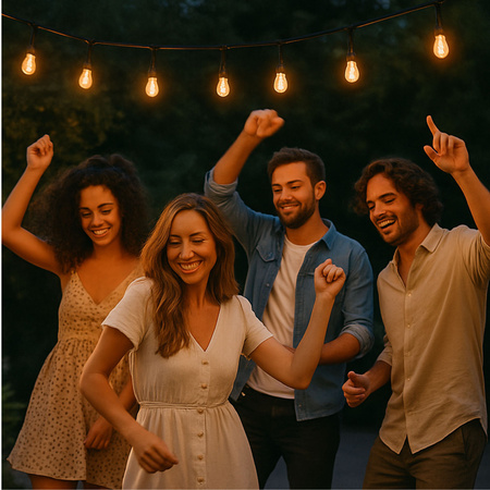 Girlanda ogrodowa łańcuch świetlny 15m + 20x żarówka LED Lampki do ogrodu