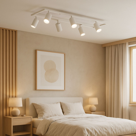 Kinkiet sufitowy Lampa 6x GU10 SPOT biały duży prostokąt QUADRO